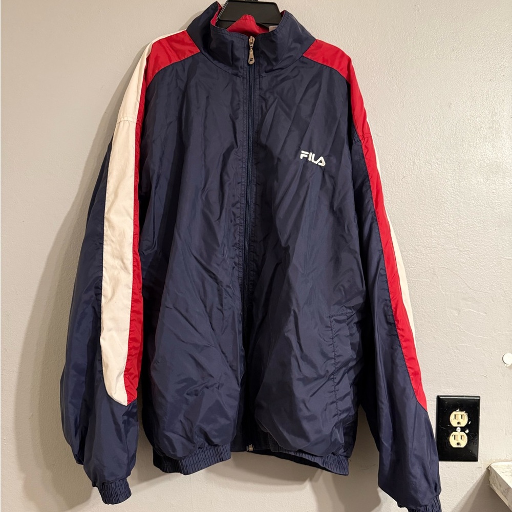 Fila Men's Blue and Red Windbreaker